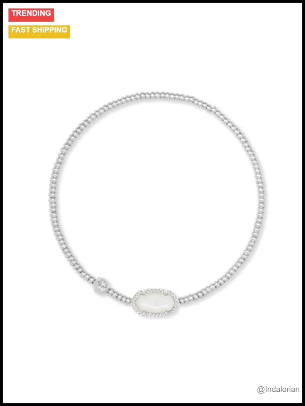 Kendra Scott Grayson Crystal Stretch Bracelet Rhodium Over Brass